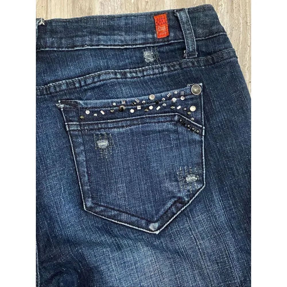Zana Di Jean High Rise Jeans Dark Wash Rhinestones Women’s Sz 16 - Picture 6 of 6